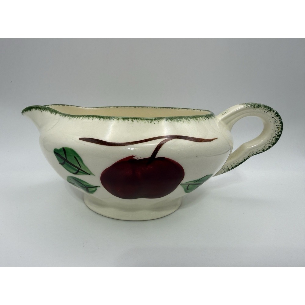 Vintage Blue Ridge Pottery Gravy Boat Apple Berry Ceramic Mid Century